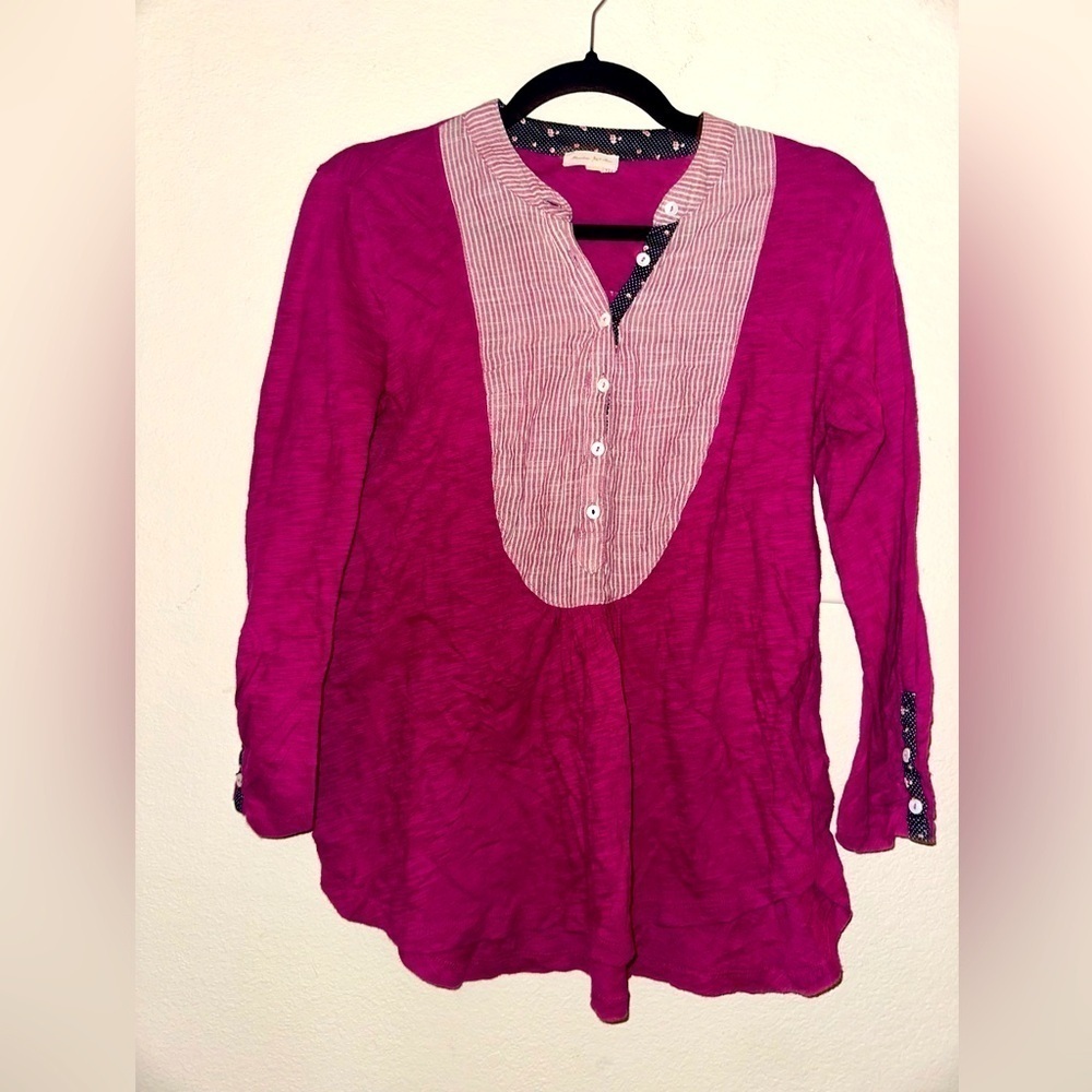 Meadow Rue Anthropologie women’s pink cottagecore blouse S spring Lagonlook